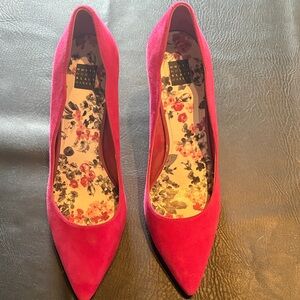 White House Black Market Pink Suede Heels.